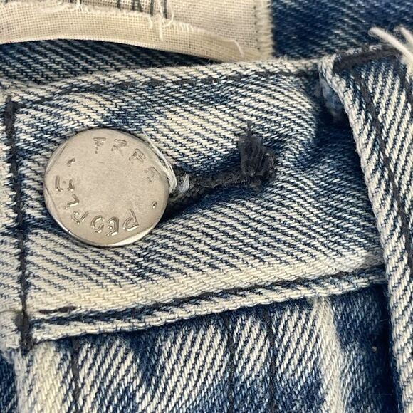 Free People We The Free Draw The Line Striped Straight Leg Jeans Sz 26 - Picture 8 of 13